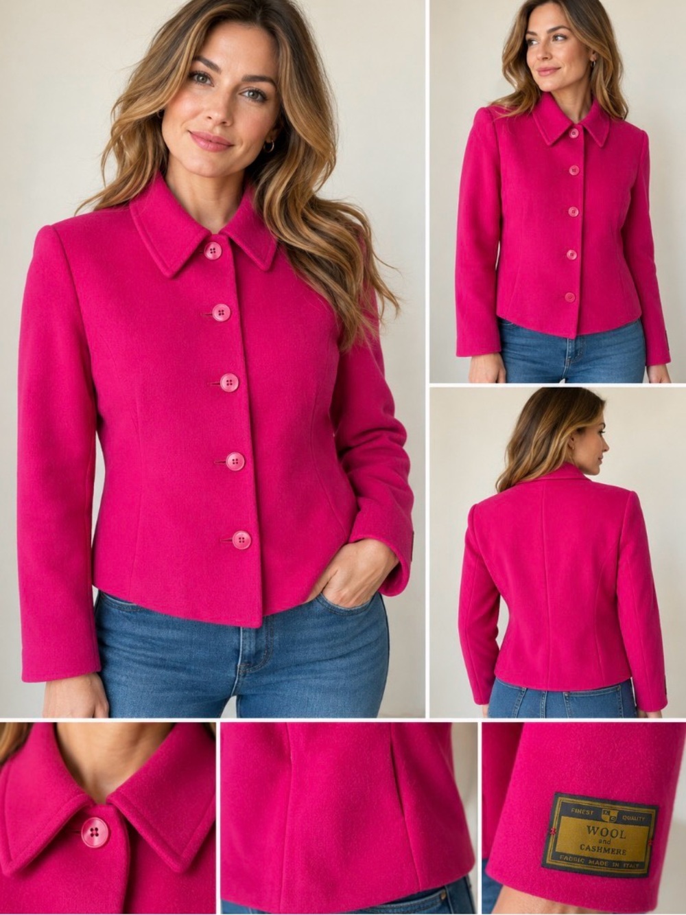 Manelli Wool & Cashmere Fuchsia Pink Jacket – Size 12 – New Without Tags